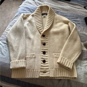 Vintage Cream Button-Up Cardigan